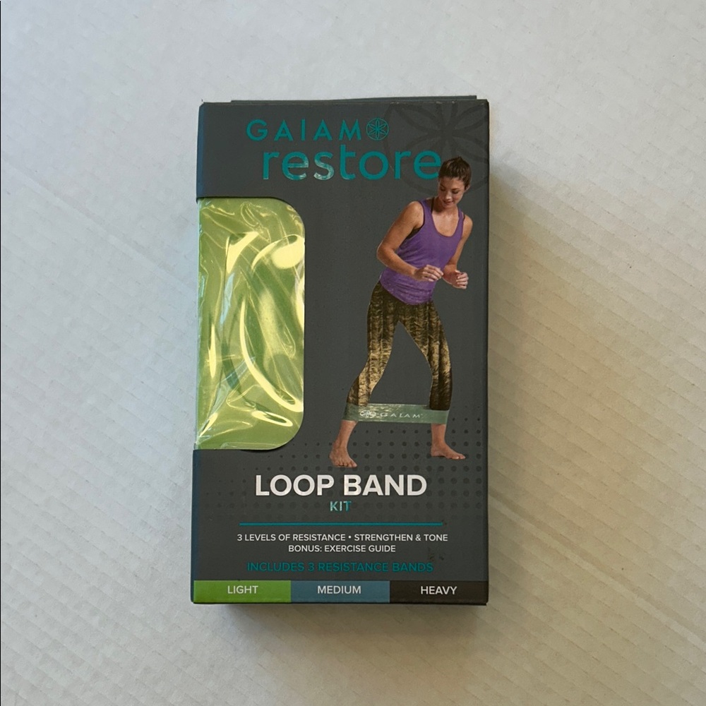 GAIAM Restore Loop Band Kit with Yellow Bands new in box unopened